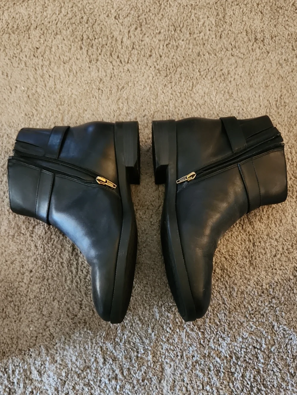 Black Leather Ankle Boots